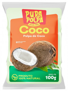 Polpa Congelada Coco Pura Polpa Embalagem 100G