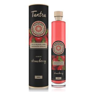 ÓLEO SENSUAL BEIJÁVEL TANTRA MORANGO 60ML