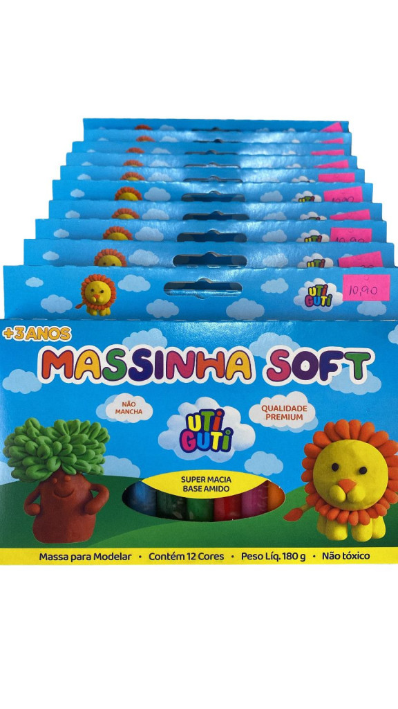 MASSINHA SOFT UTI GUTI COM 12 CORES 180G